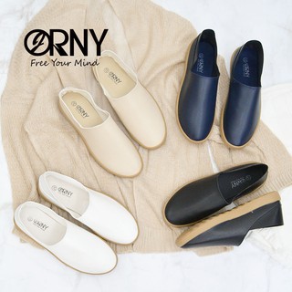 สินค้า [No.OY950] Defect Sale!! ⭐️ มีตำหนิ แบบใหม่ 🌈 ORNY(ออร์นี่) รองเท้าหนังนิ่ม เหยียบส้นได้ พื้นยางใส่สบาย รองเท้าส้นแบน