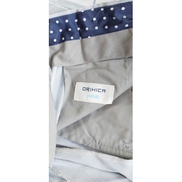 กางเกงทำงานหญิง-orihica-ลายริ้วขาว-กรมท่า-ไซส์-29-30-แบรนด์ดังญี่ปุ่น-สภาพเหมือนใหม่-ไม่ผ่านการใช้งาน