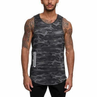 เสื้อกล้ามผู้ชาย Camouflage Men Singlet Quick-drying Fitness Sports Sleeveless Tank Tops M-3XL