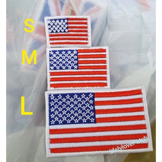 ภาพขนาดย่อของสินค้าธงชาติ USA  สินค้าไทย สวยตรงปก  สินค้าพร้อมส่ง อาร์มธงชาติอเมริกา ธงยุโรป ตัวรีดติดเสื้อ หมวก กระเป๋า ติดเสื้อแจ็คเกต