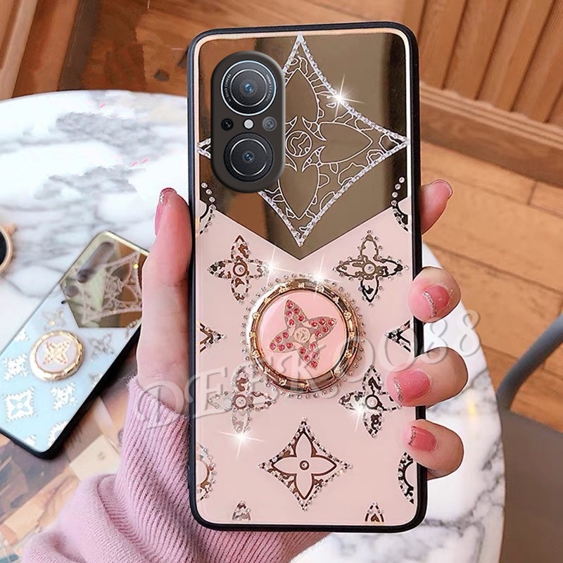 เคสโทรศัพท์-huawei-nova-9-se-8i-8-p50-pro-honor-50-lite-phone-cell-case-luxury-fashion-diamond-acrylic-hard-back-cover-with-ring-stand-holder-bracket-เคส-nova9se-nova9-9se-handphone-casing