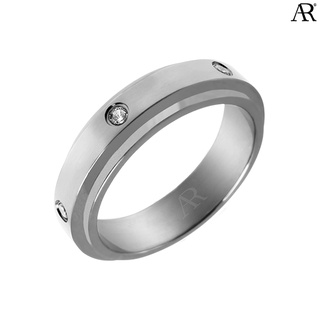 ANGELINO RUFOLO Ring ดีไซน์ Crystal Roller แหวนผู้ชาย Stainless Steel 316L(สแตนเลสสตีล)คุณภาพเยี่ยม สีเงิน