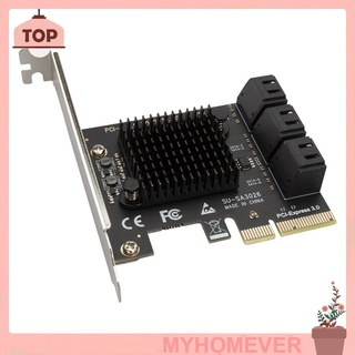 ภาพหน้าปกสินค้าMyhomever Sata Pcie อะแดปเตอร์ 6 พอร์ต Sata Iii To Pci Express 3.0 X4 การ์ดขยาย ที่เกี่ยวข้อง