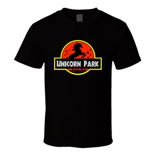 ผลิตภัณฑ์ใหม่👕ใหม่ เสื้อยืดลําลอง แขนสั้น พิมพ์ลายยูนิคอร์น Jurassic Park ตลก ของขวัญตลก สําหรับผู้ชาย