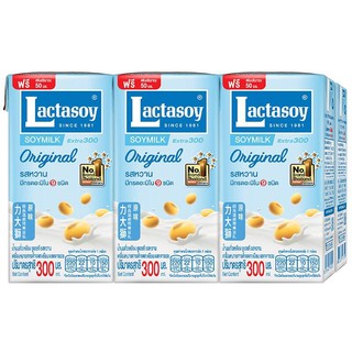 Lactasoy ยูเอชทีนมถั่วเหลืองรสหวาน 300 มล. / 6 กล่อง