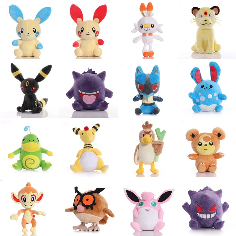 พร้อมส่ง-ตุ๊กตาการ์ตูนโปเกม่อน-pikachues-mariru-eevee-flareon-34-สไตล์