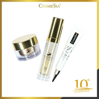 Setหน้าตึง Cosmesia Golden Horse Placenta Cream&Serum/Cosmesia V.5 Lift Serum *ของแถมฟรี น้ำตบแพลงตอน100ml