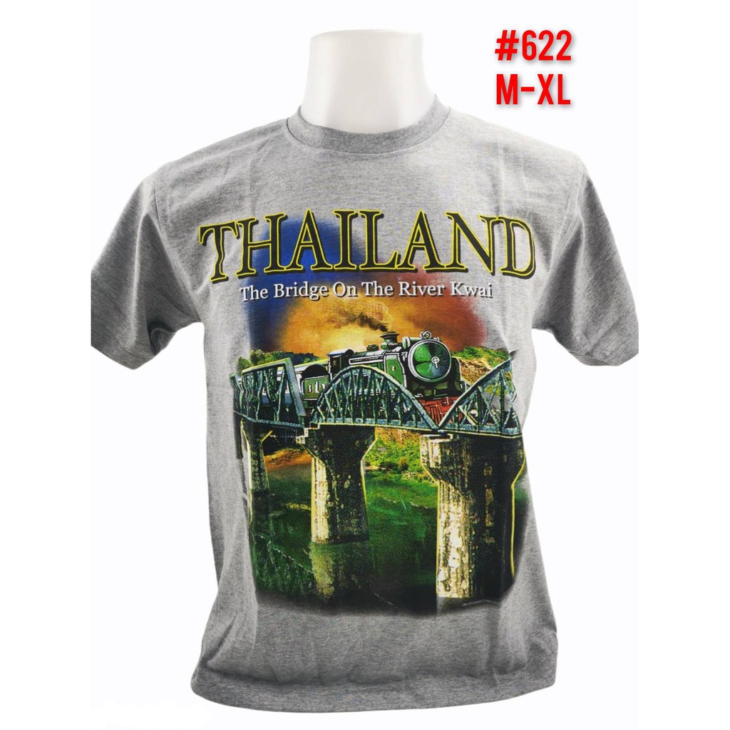 เสื้อยืดสีดำอินเทรนด์เสื้อยืดไทยแลนด์-เสื้อจังหวัดกาญ-no-622-souvenir-t-shirt-thailand-ของฝากต่างชาติ-เสื้อบิ๊กไซร์-เสื้