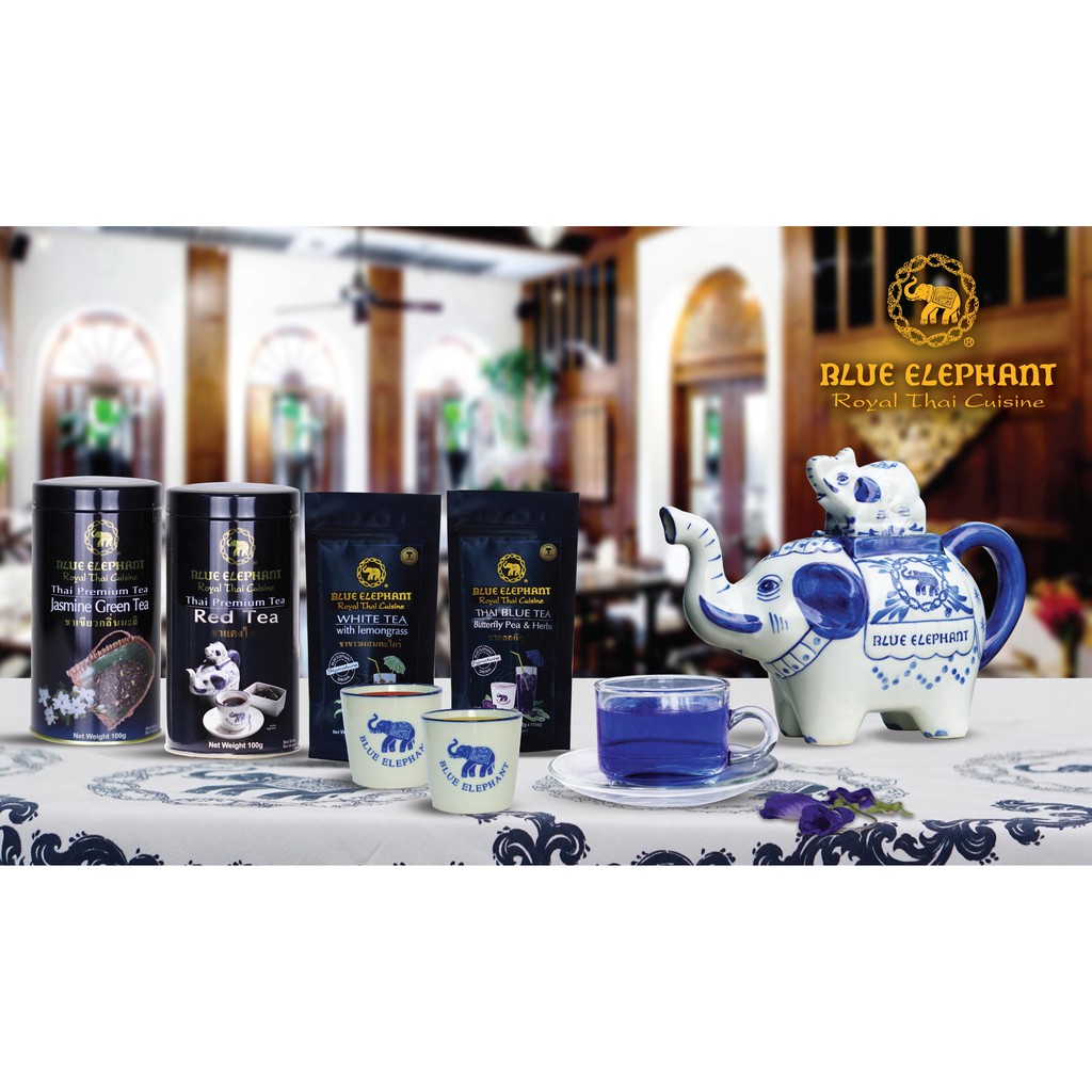 บลูเอเลเฟ่นท์-ชาเขียวกลิ่นมะลิ-100กรัม-blue-elephant-thai-jasmine-green-tea-100g