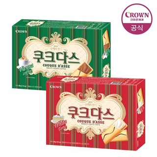 couque d’asse vienna coffee & white torteขนมเกาหลี บิสกิตเนื้อนุ่ม crown brand 128g 쿠크다스