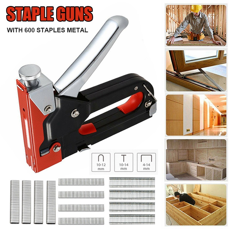 Heavy Duty Tacker Staple Tool 8/10/12 มม.เครื่องเย็บกระดาษเบาะ W/ 600 ...