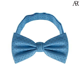 ANGELINO RUFOLO Bow Tie ผ้าไหมทออิตาลี่คุณภาพเยี่ยม โบว์หูกระต่ายผู้ชาย ดีไซน์ Dot สีฟ้า/สีม่วงเข้ม