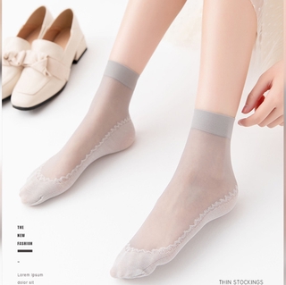 ภาพหน้าปกสินค้าSummer Female Short Socks Women\'s Thin Crystal Transparent Girl Ankle Silk Smooth Non-slip Suitable Socks ที่เกี่ยวข้อง