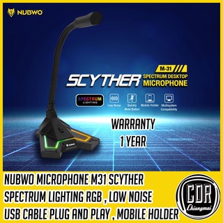 Nubwo M31 SCYTHER ไมโครโฟนเล่นเกมส์ Low Noise รูปแบบ ไฟ RGB ช่องเสียบ USB (ประกันศูนย์ไทย 1 ปี)