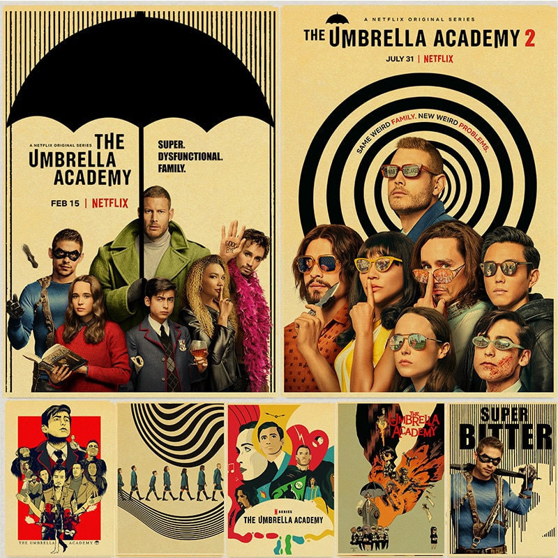 โปสเตอร์-the-umbrella-academy-สไตล์วินเทจสําหรับตกแต่งบ้าน