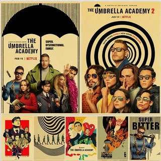 โปสเตอร์ The Umbrella Academy สไตล์วินเทจสําหรับตกแต่งบ้าน