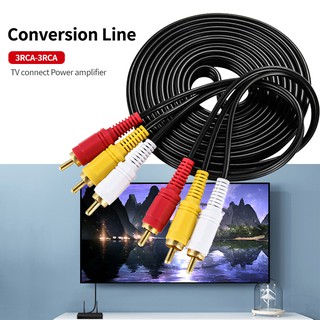 สายสัญญาณ AV เข้า 3 ออก 3 สายสัญญาณภาพและเสียง สาย RCA สายยาว1.5เมตร RCA AV Audio CABLE 3.5mm