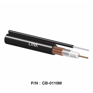 LINK รุ่น CB-0110M RG 11/U Outdoor, 95% Shield, Black w/Messenger 500m./Roll