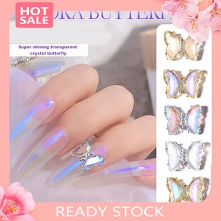 ภาพหน้าปกสินค้าCXMJ-Butterfly Nail Ornament Aurora DIY Faux Crystal 3D Colorful Manicure Decorations for Female ที่เกี่ยวข้อง
