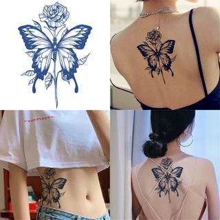 【Magic Tattoo】สติกเกอร์รอยสักชั่วคราว ลายดอกกุหลาบ ผีเสื้อ กันน้ํา ติดทนนาน 15 วัน
