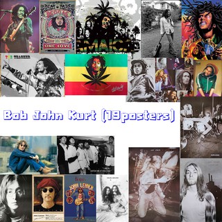 โปสเตอร์ รูปภาพ Bob Marley &amp; John Lennon &amp; Kurt Cobain (รวม19แบบ) วงดนตรี โปสเตอร์ติดผนัง โปสเตอร์สวยๆ poster ส่งEMSค่ะ