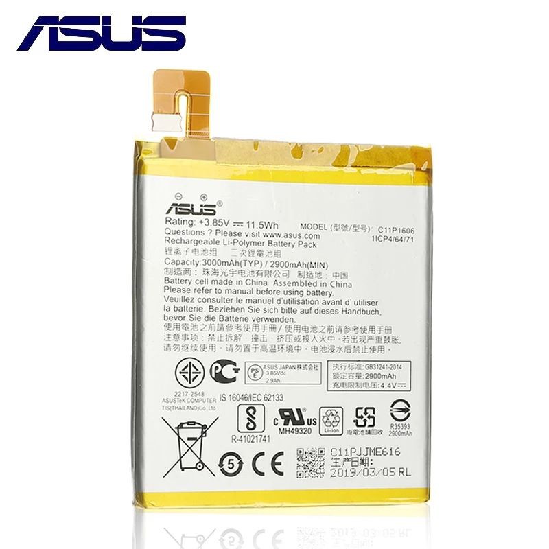 Batteria TECHTEK 3000mAh Per Asus ZenFone 3 Deluxe: Sostituisce C11P1605 (1ICP4/64/76)
