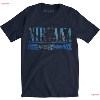 Nirvana Mens Nevermind Album Play List Slim Fit T-Shirt Navy เสื้อยืด ผู้ชาย ผู้หญิง เนอร์วานา เสื้อคอกลม เสื้อแขนสั้น