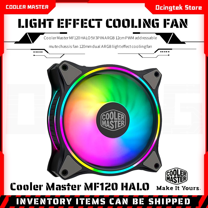 cooler-master-mf120-halo-12cm-addressable-5v-3pin-argb-fan-computer-case-pwm-quiet-rgb-fan-cpu-cooler-water-cooling-replace-fan
