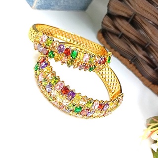 สินค้า jewelryshop365 K105 กำไลข้อมือนพเก้า งาน CZ แท้