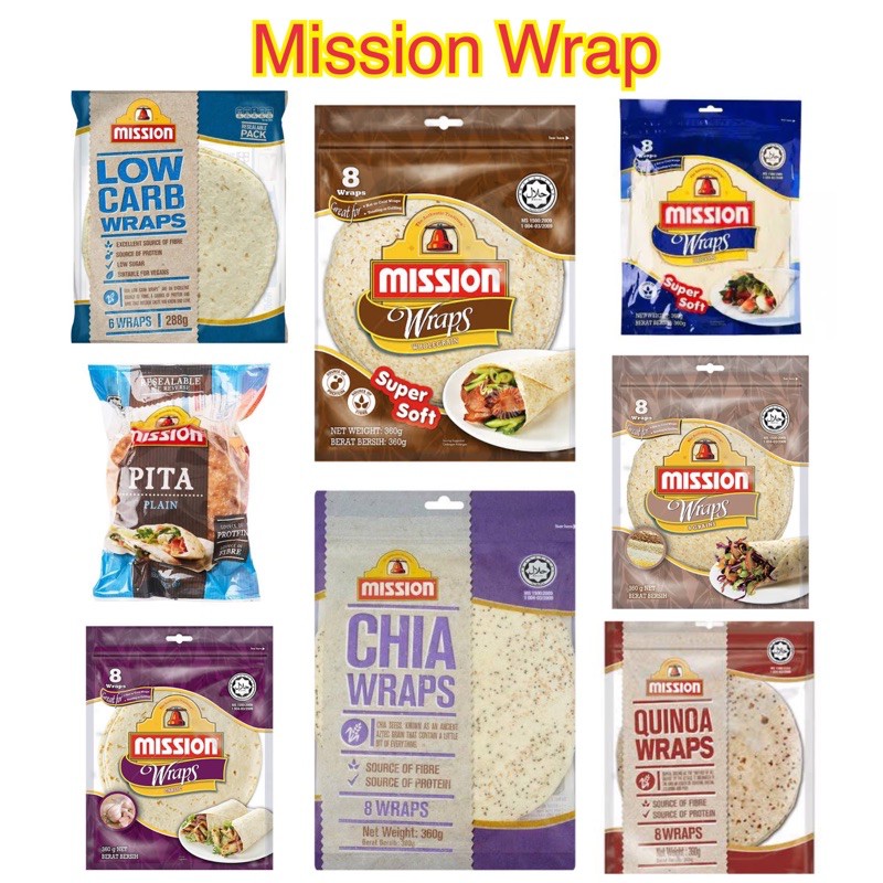 รูปภาพของMission Wraps Wholegrain 8 wrap แรพส์ โฮลเกรน ขนาด 360 กรัม ใหม่มีแบบ มินิ 8 แผ่น 300 กรัมลองเช็คราคา