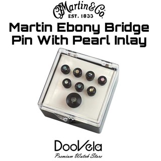 Martin Ebony Bridge Pins with Pearl Inlay เซ็ทหมุดไม้อีโบนี่ประดับมุก