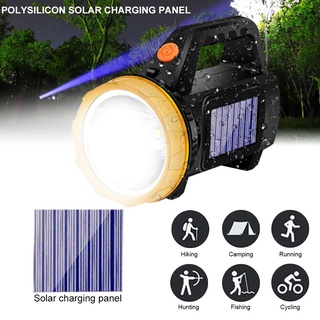 ชาร์จพลังงานแสงอาทิตย์ได ไฟฉาย LED Flashlight ส่องไกล1km ไฟหลัก ไฟข้างไฟฉายแรงสูง กันน้ำได้ ชาร์จ USB พร้อมถ่าน กันน้ำ