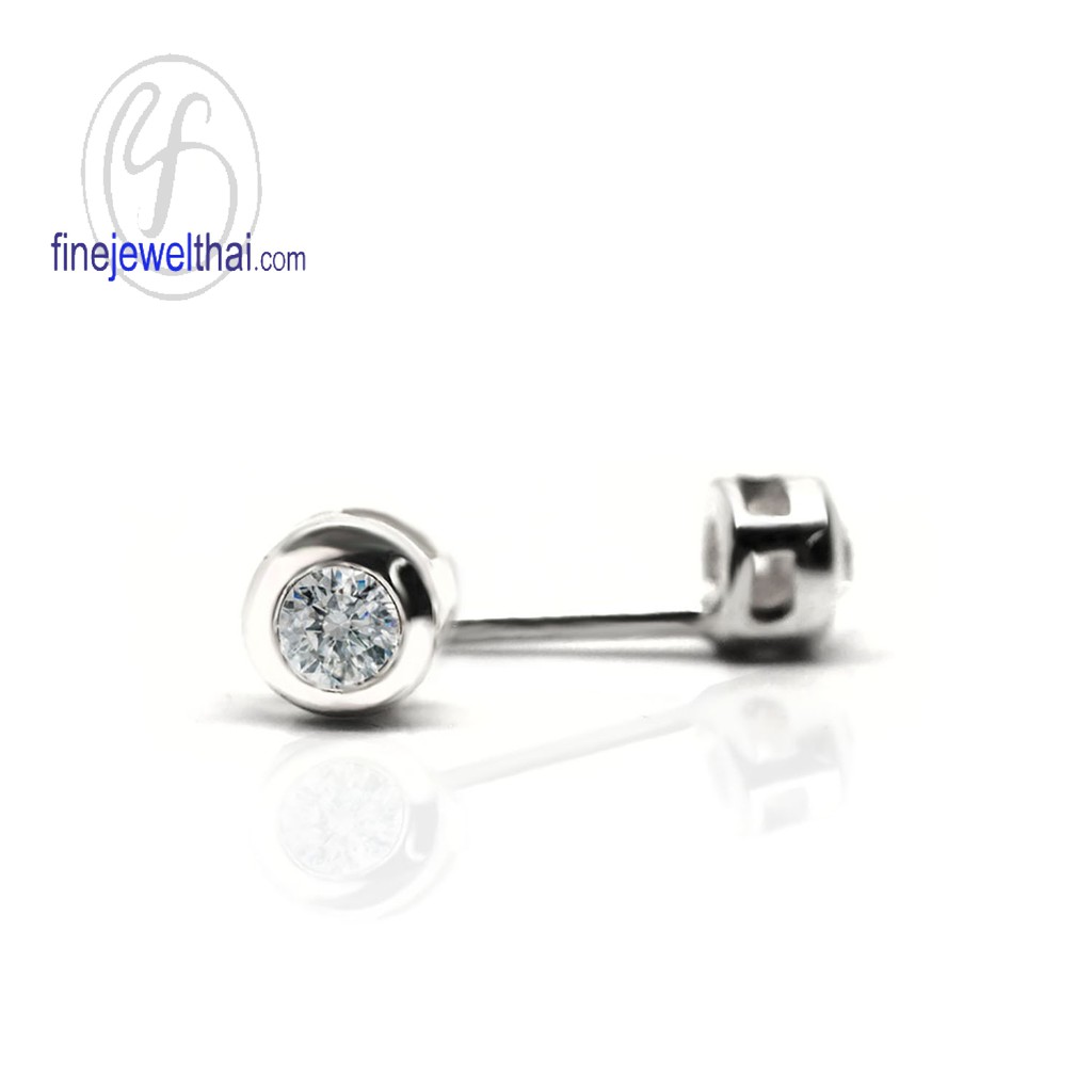 finejewelthai-ต่างหู-ต่างหูเพชร-ต่างหูทองคำขา-diamond-cz-silver-design-earring-valentine-gift104