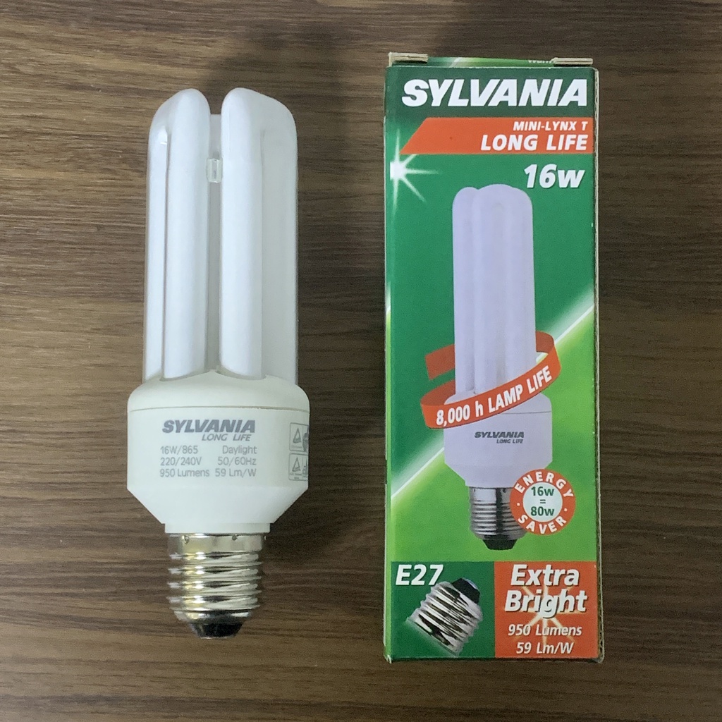 sylvania-หลอดตะเกียบ-หลอดประหยัดไฟ-16w-ขั้วe27-mini-lynx-t-long-life-3u