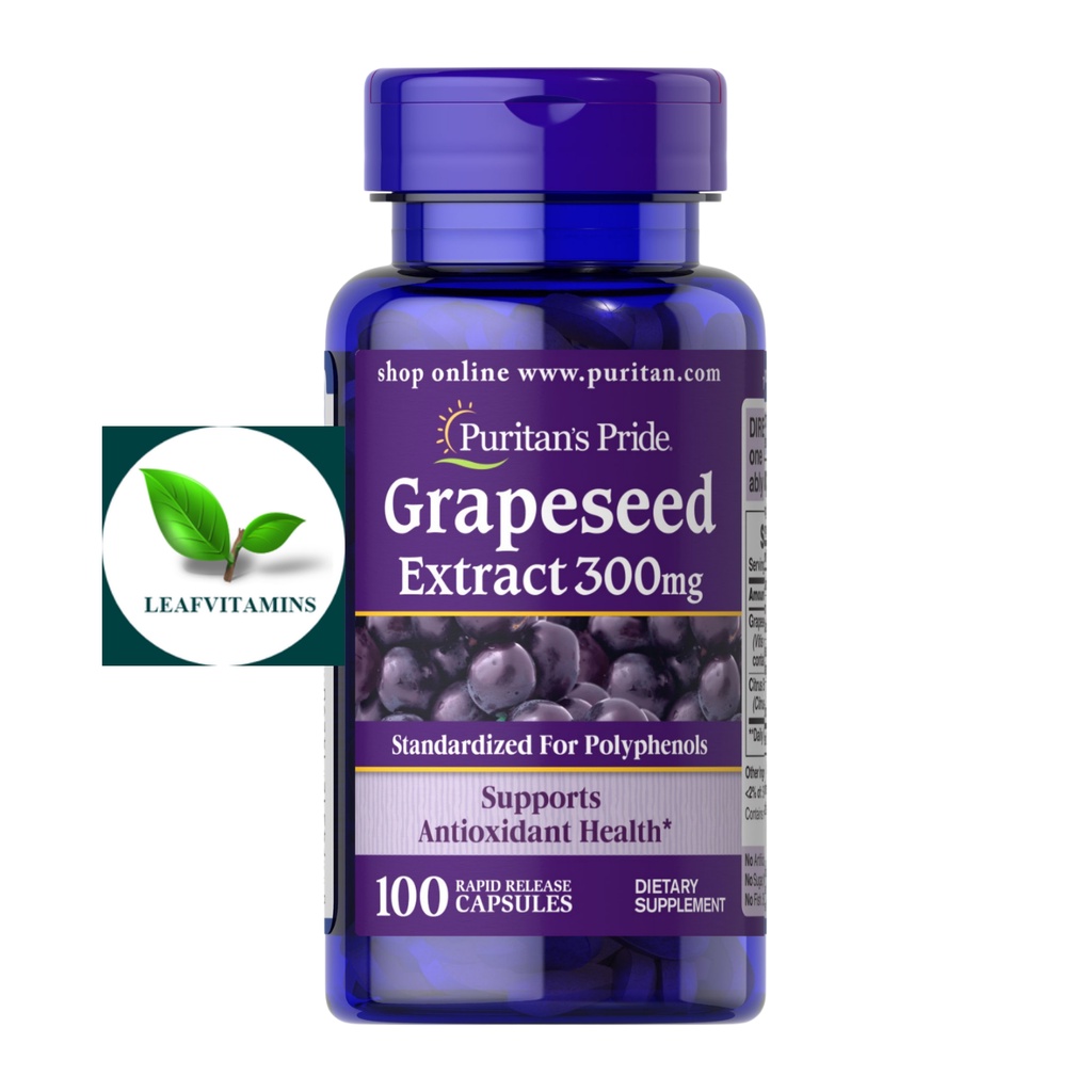 ภาพหน้าปกสินค้าPuritans Pride Grape seed Extract 300 mg / 100 Capsules (เกรฟซีด)