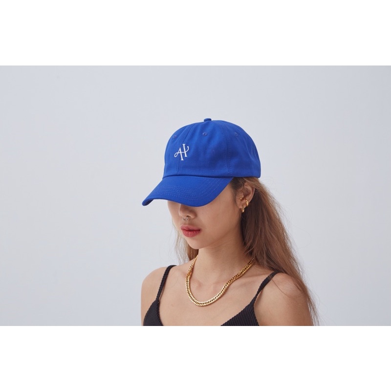 ahc001-logo-cap-navy-หมวกผ้าคอตตอนสกรีนโลโก้