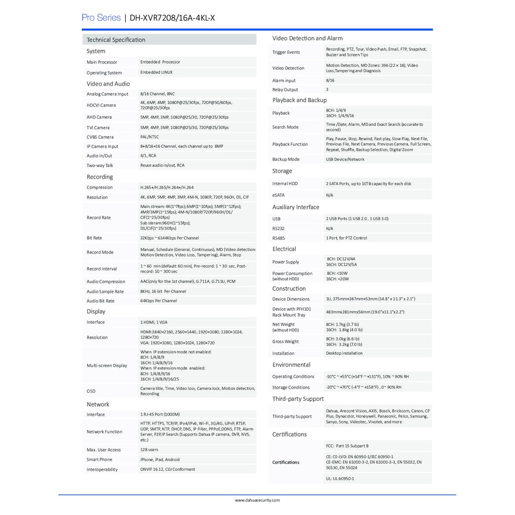 dahua-เครื่องบันทึกภาพ-กล้องวงจรปิด-xvr7208a-4kl-x-dh-xvr7208a-4kl-x-ultra-hd-8ch-8mp-digital-video-recorder