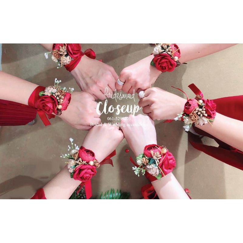 ชุดโลลิต้า-พลอยกลม-พร้อมส่ง-ข้อมือเพื่อนเจ้าสาว-i-ดอกไม้ผูกข้อมือเพื่อนเจ้าสาว-i-ริบบิ้นผูกข้อมือ-i-bridesmaid-i-wrist