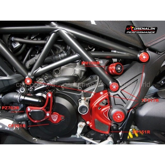 จุกอุดเฟรม-cnc-racing-สำหรับ-duacati-diavel-อุดเฟรม-cncracing-ชุดแปดชิ้น-ของแท้-made-in-italy