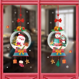 [wuxiang] สติกเกอร์ ลายซานตาคลอส เครื่องประดับ สําหรับติดตกแต่งผนัง กระจก หน้าต่าง ประตู ร้านค้า