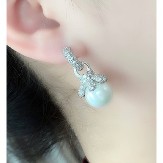 ต่างหูมุก Diamond Earring งานเพชร CZ แท้ งานสวยมว้ากกกกกถึงมากที่สุดคะ รุ่นนี้แนะนำเลยค่ะ เพชรเยอะ เพชรน้ำขาวมากๆ