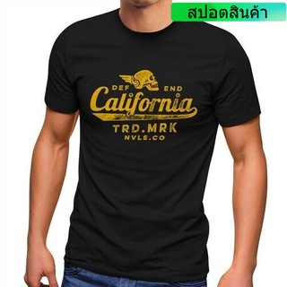 เสื้อยืด พิมพ์ลายกะโหลก California Skull Wings Biker Motif แฟชั่นสําหรับผู้ชาย