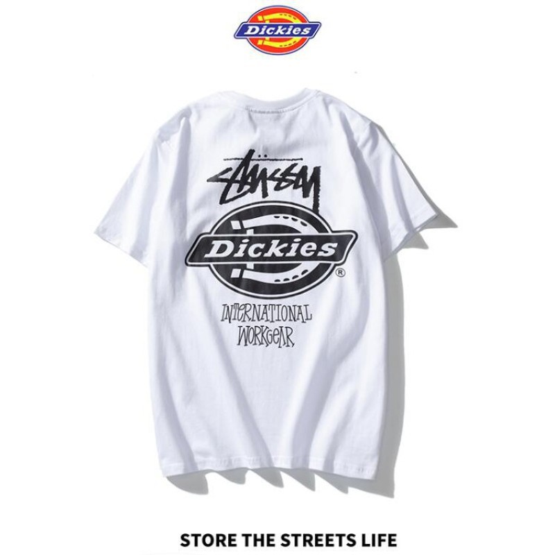 พร้อมส่ง-เสื้อยืดแขนสั้น-ผ้าฝ้าย-พิมพ์ลาย-dickies-amp-stussy-แฟชั่นคลาสสิก-สําหรับผู้ชาย