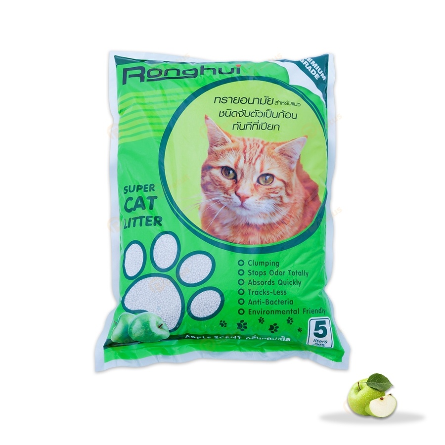 ภาพหน้าปกสินค้าทรายแมว Ronghui 5L ทรายแมวอนามัย ดับกลิ่นสูง ควบคุมกลิ่น ยับยั้งแบคทีเรีย ไร้ฝุ่น 99.9% Cat Litter Woof Love จากร้าน wooflove บน Shopee