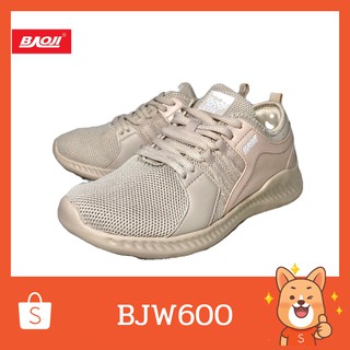 รองเท้าผ้าใบหญิง BAOJI รุ่น BJW600-สีครีม (APRICOT) รองเท้าผ้าใบหญิง สปอร์ตแฟชั่น รองเท้าออกกําลังกาย