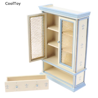 &lt; Cooltoy &gt; ตู้โชว์เฟอร์นิเจอร์จิ๋ว สีขาว สําหรับบ้านตุ๊กตา 1:12