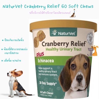 ภาพหน้าปกสินค้าพร้อมส่ง NaturVet Cranberry Relief 60 Soft Chews dog 🐩 🐕 สำหรับน้องหมาปวดเบ่งเวลาปัสสาวะ, ลดความเสี่ยงการเกิดนิ่ว ที่เกี่ยวข้อง