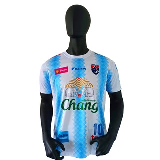 เสื้อซ้อมฟุตบอลทีมชาติไทย พิมพ์ลายทั้งตัว สีขาว/ ร้านบอลไทย Ballthaifc Sport