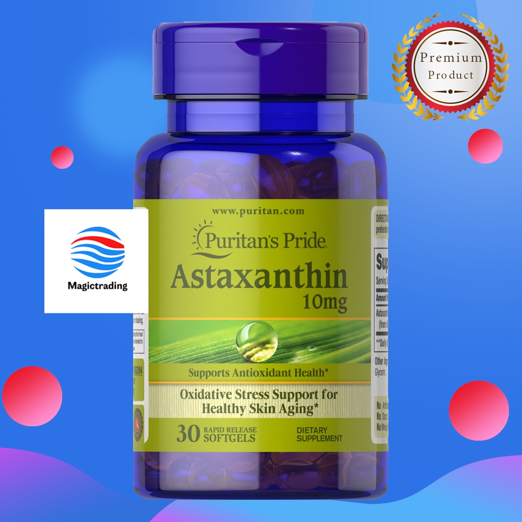 Puritan's Pride Natural Astaxanthin 10 mg / 30 Softgels Shopee Thailand