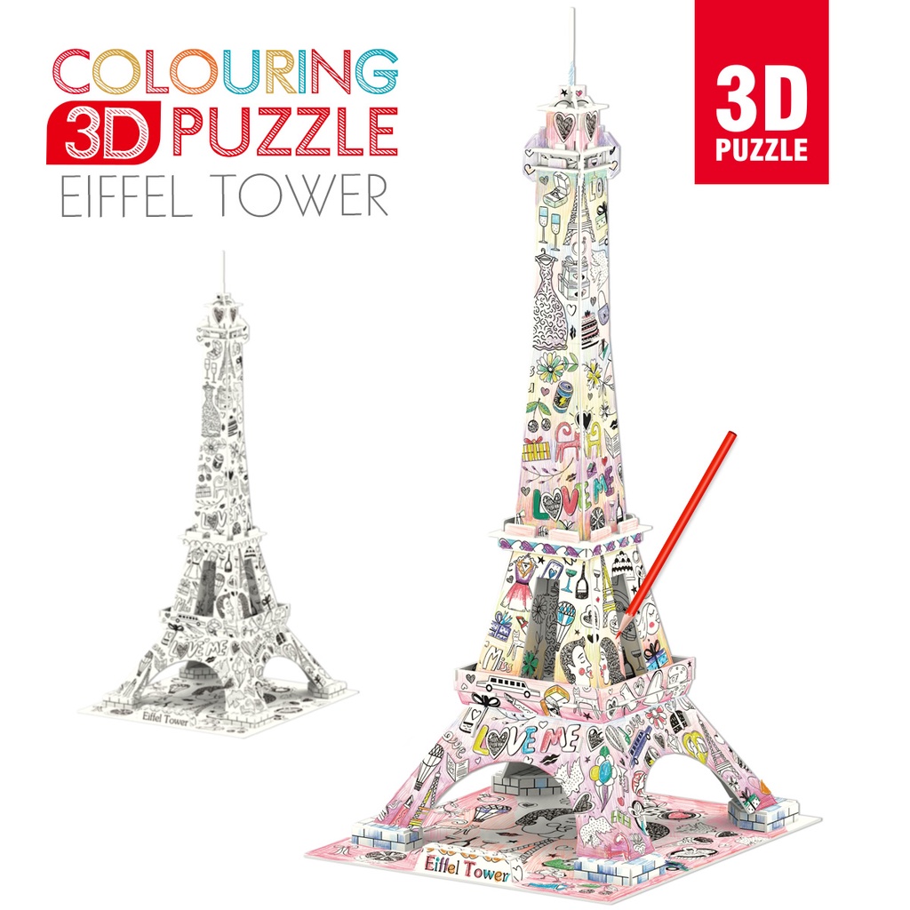 จิ๊กซอว์-3-มิติ-หอไอเฟล-eiffel-tower-coloring-แบบระบายสี-p698-แบรนด์-cubicfun-ของแท้-100-สินค้าพร้อมส่ง